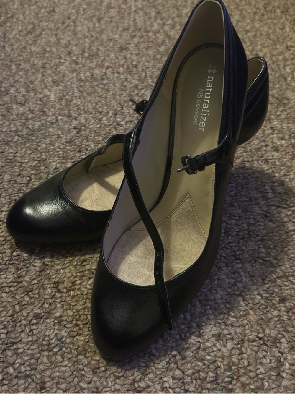Naturalizer Black Cross-Strap Mary Jane Heels